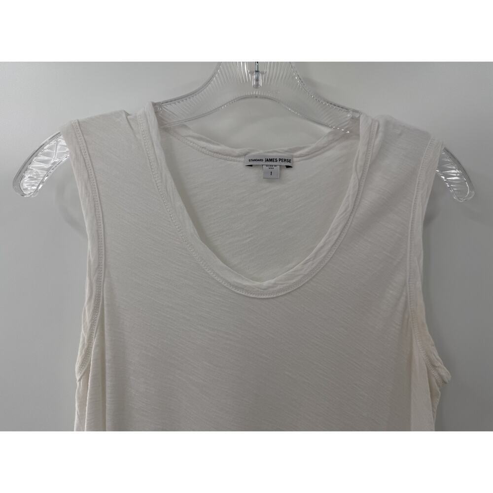 James Perse Women's White Cotton Scoop Neck Tank Top Size 1 - Picture 2 of 8